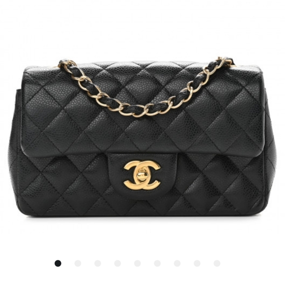 Chanel Black Quilted And Embellished Chain Medium Flap Bag Gold